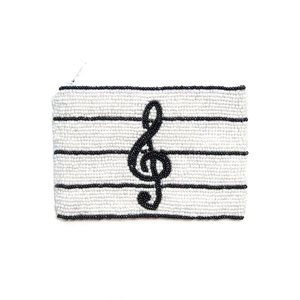 Tiana NY treble clef music brand new beaded coin purse